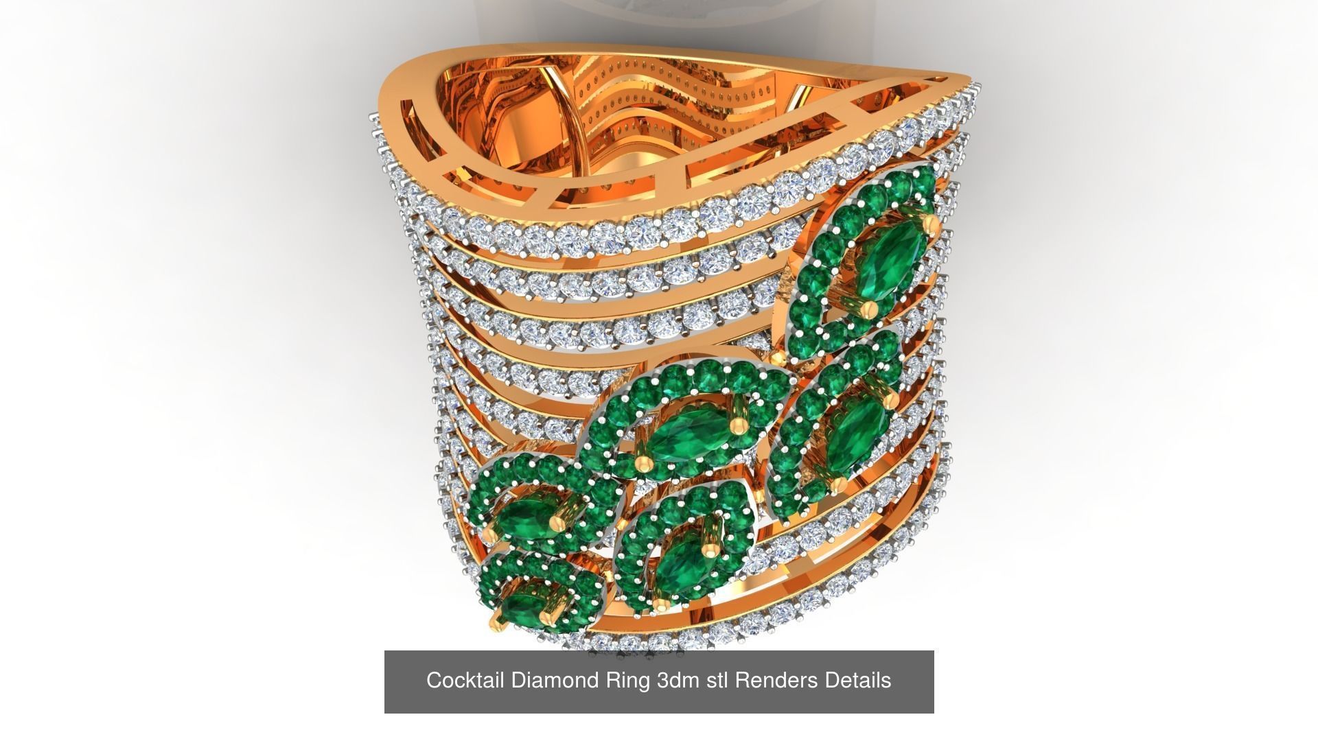 100 Cocktail Ring 3dm STL FBX OBJ Renders Detail Bulk Collection _67