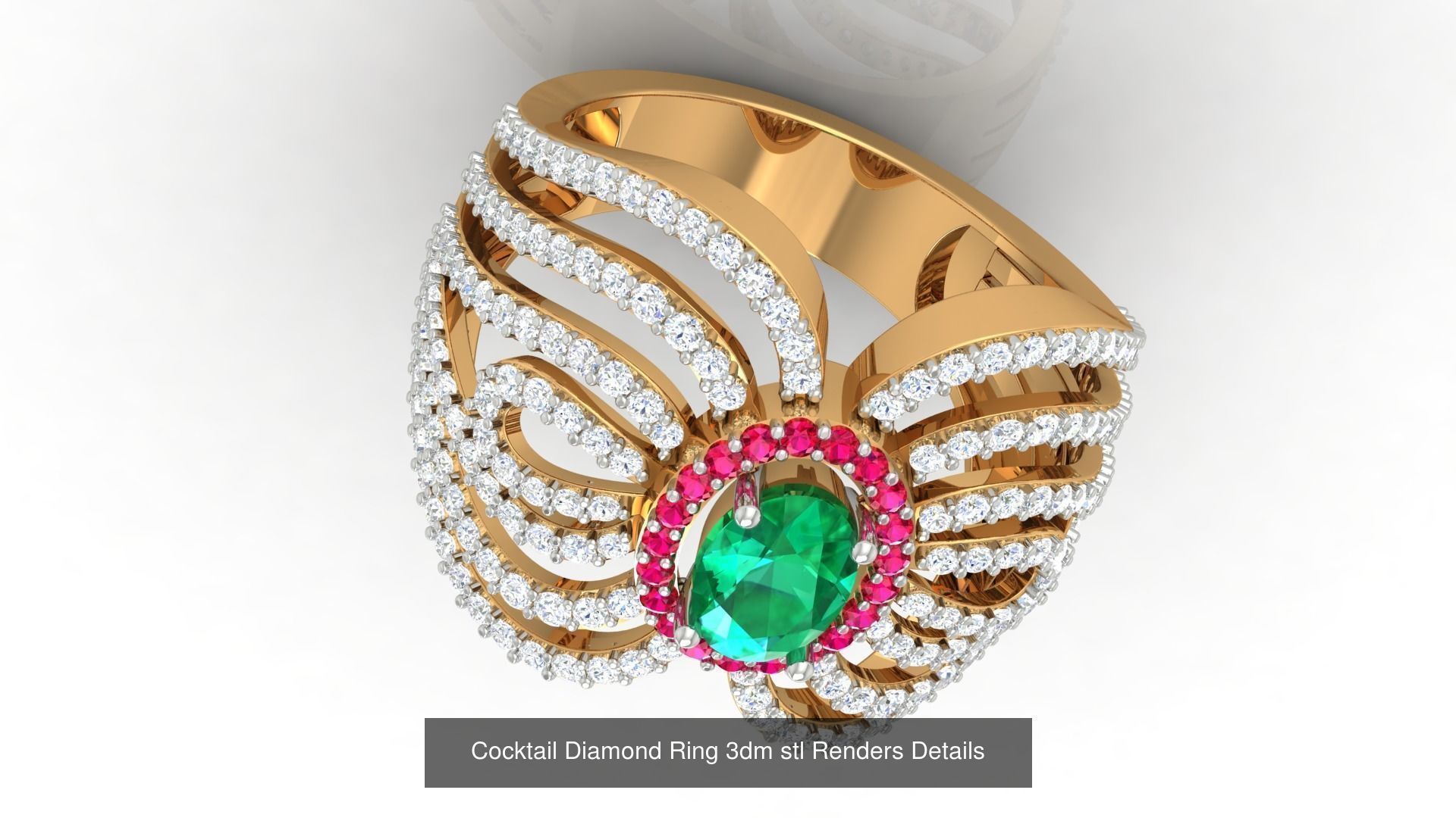 100 Cocktail Ring 3dm STL FBX OBJ Renders Detail Bulk Collection _59