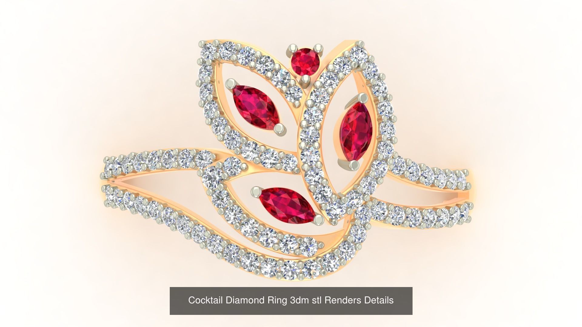 100 Cocktail Ring 3dm STL FBX OBJ Renders Detail Bulk Collection _49