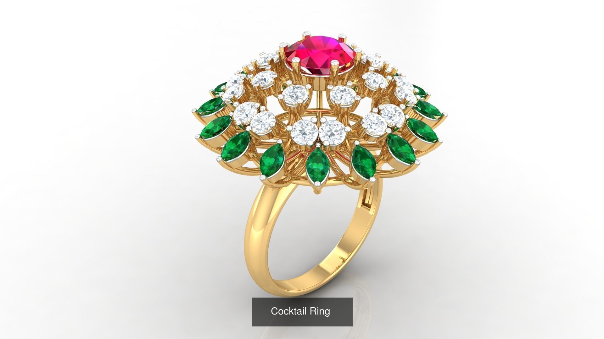 100 Cocktail Ring 3dm STL FBX OBJ Renders Detail Bulk Collection _86