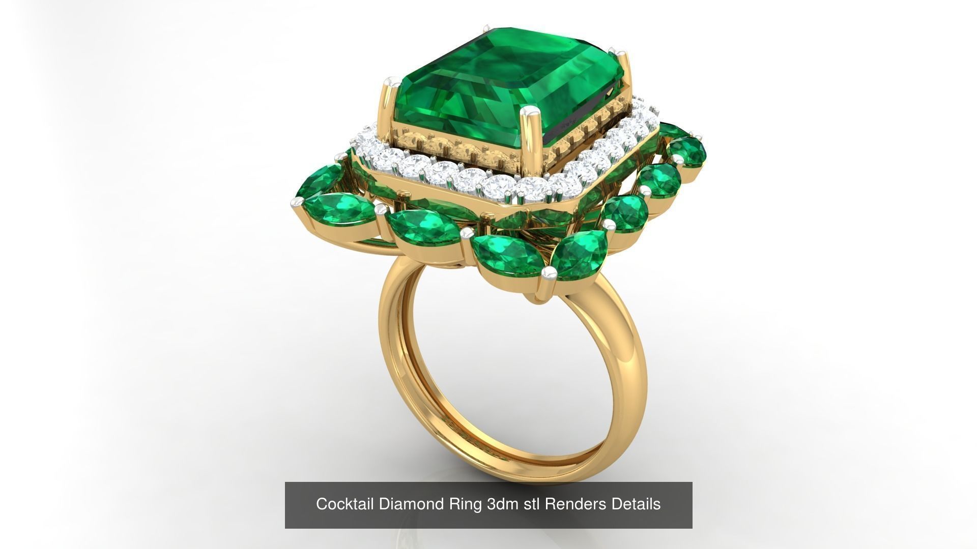 100 Cocktail Ring 3dm STL FBX OBJ Renders Detail Bulk Collection _76