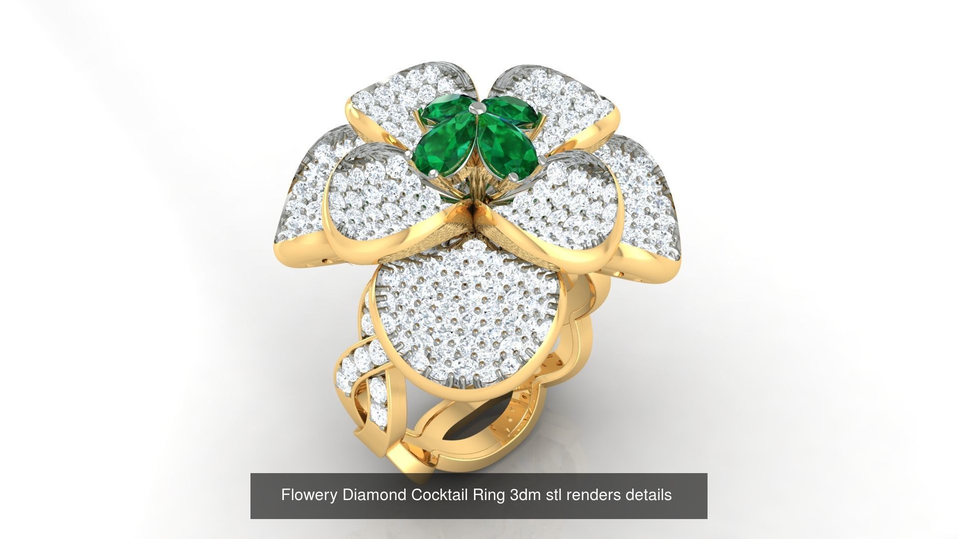 100 Cocktail Ring 3dm STL FBX OBJ Renders Detail Bulk Collection _85