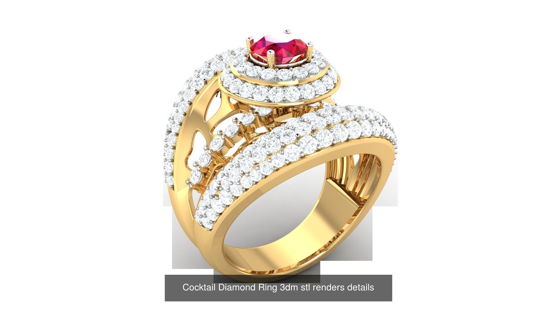 100 Cocktail Ring 3dm STL FBX OBJ Renders Detail Bulk Collection _87