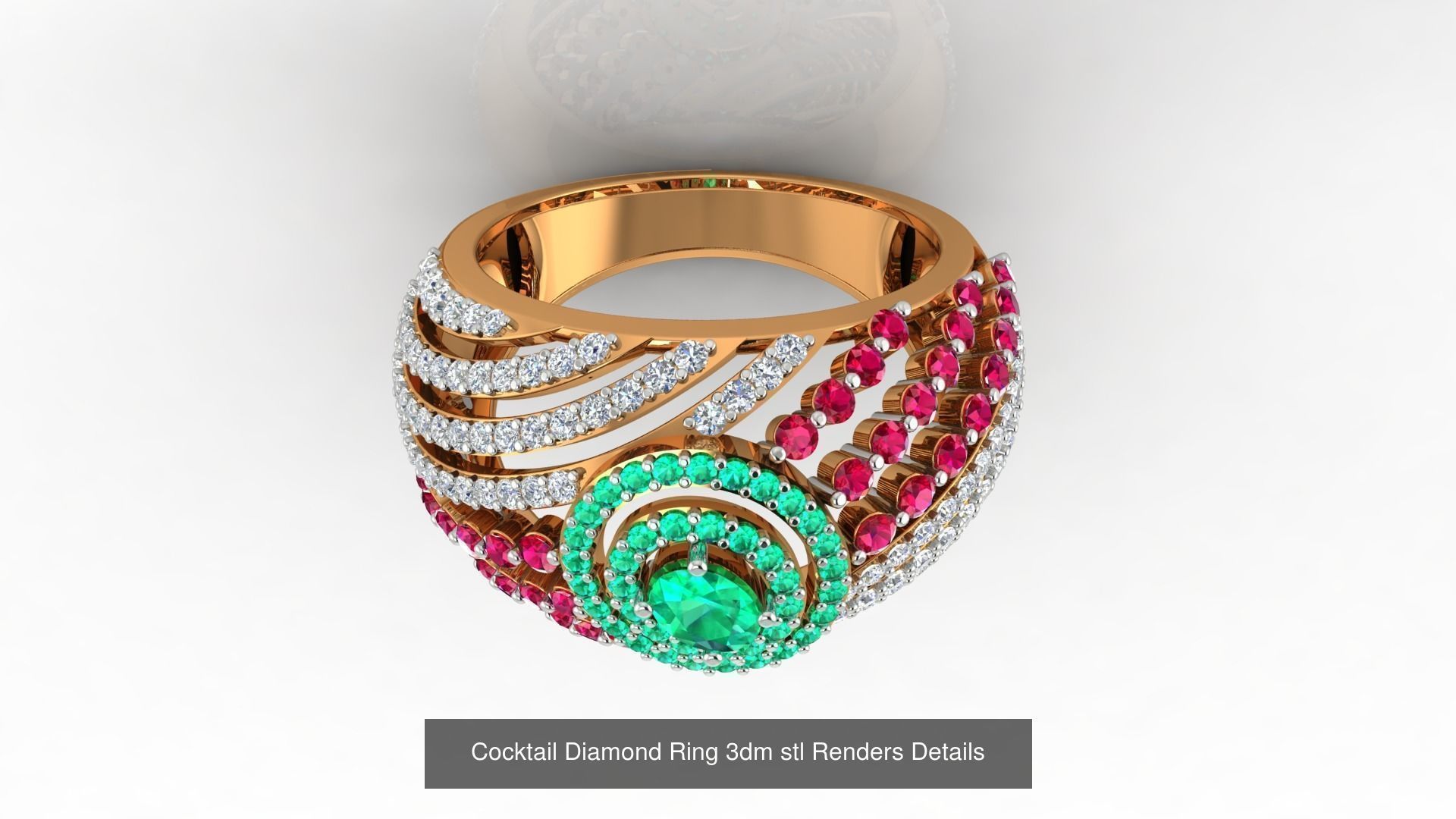 100 Cocktail Ring 3dm STL FBX OBJ Renders Detail Bulk Collection _50