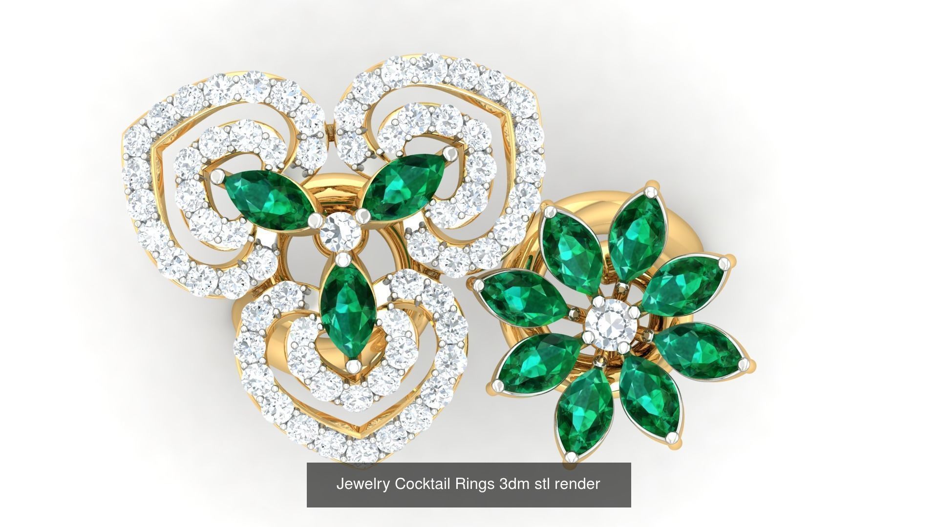 100 Cocktail Ring 3dm STL FBX OBJ Renders Detail Bulk Collection _80