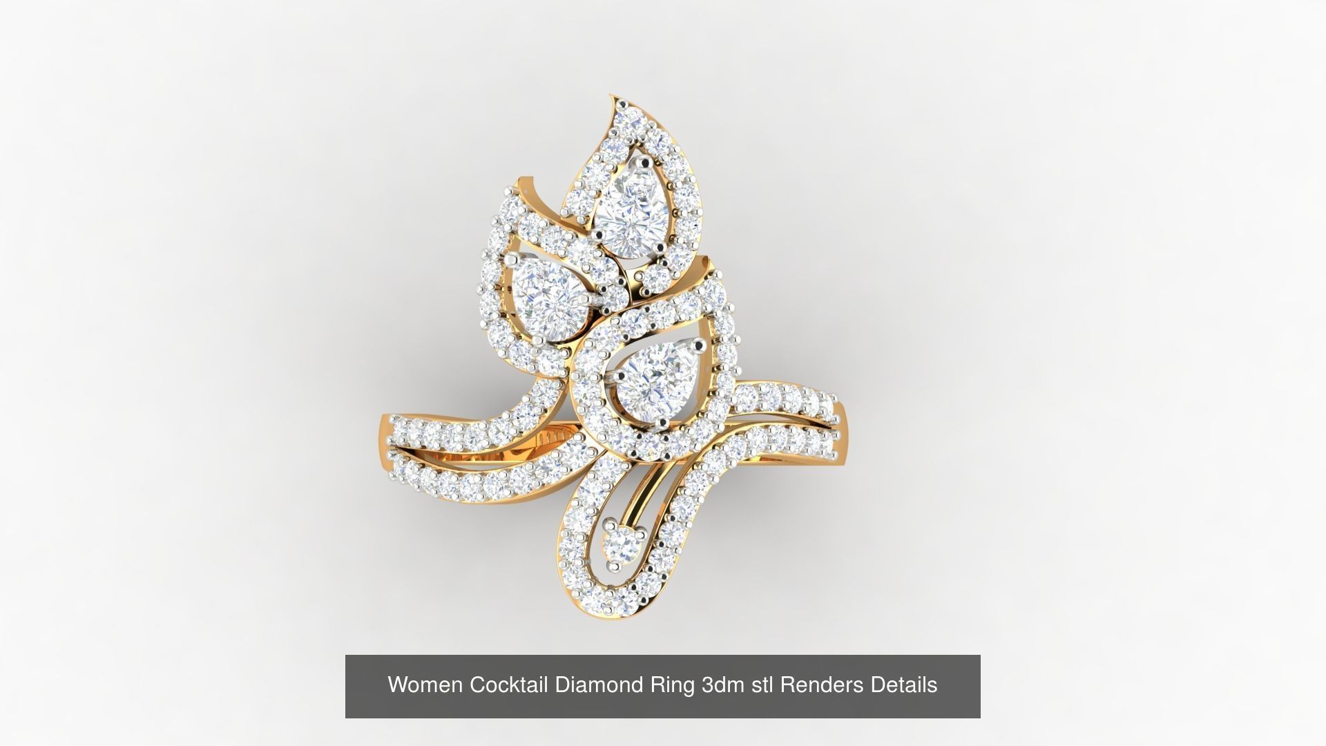 100 Cocktail Ring 3dm STL FBX OBJ Renders Detail Bulk Collection _19