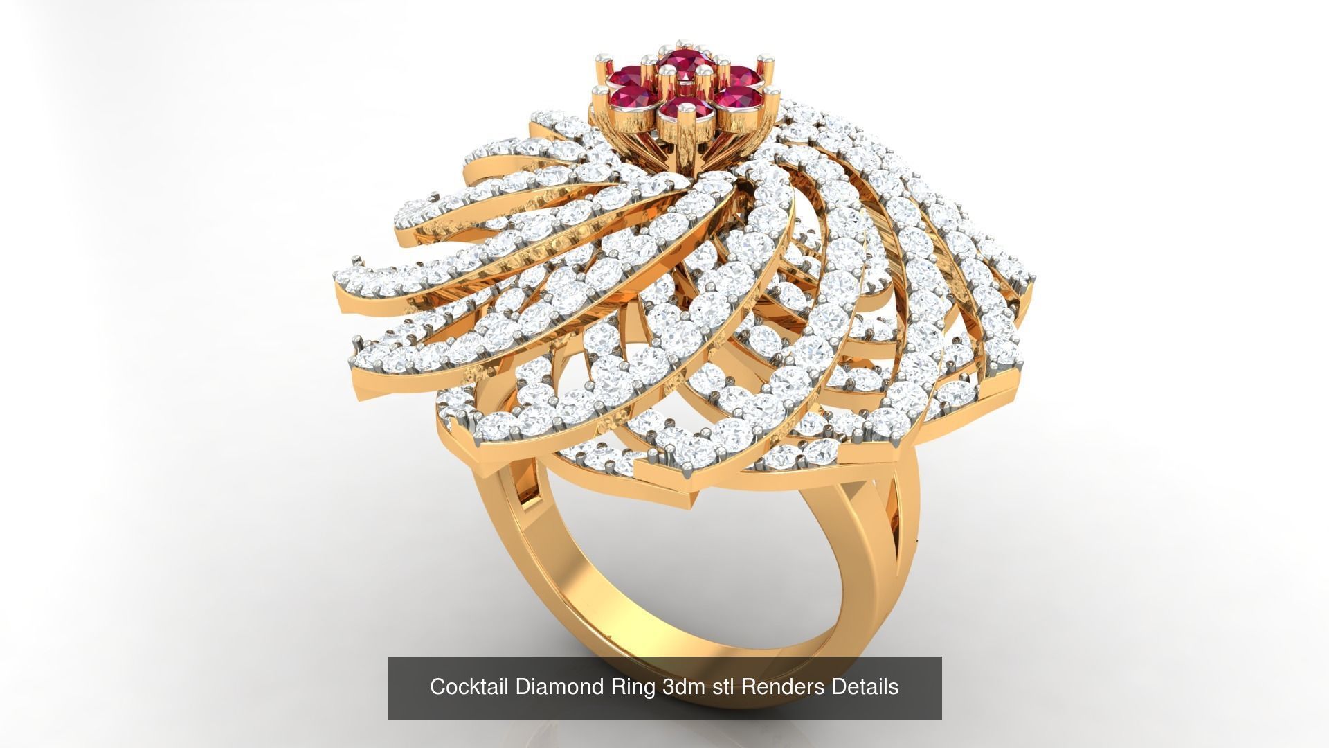 100 Cocktail Ring 3dm STL FBX OBJ Renders Detail Bulk Collection _74