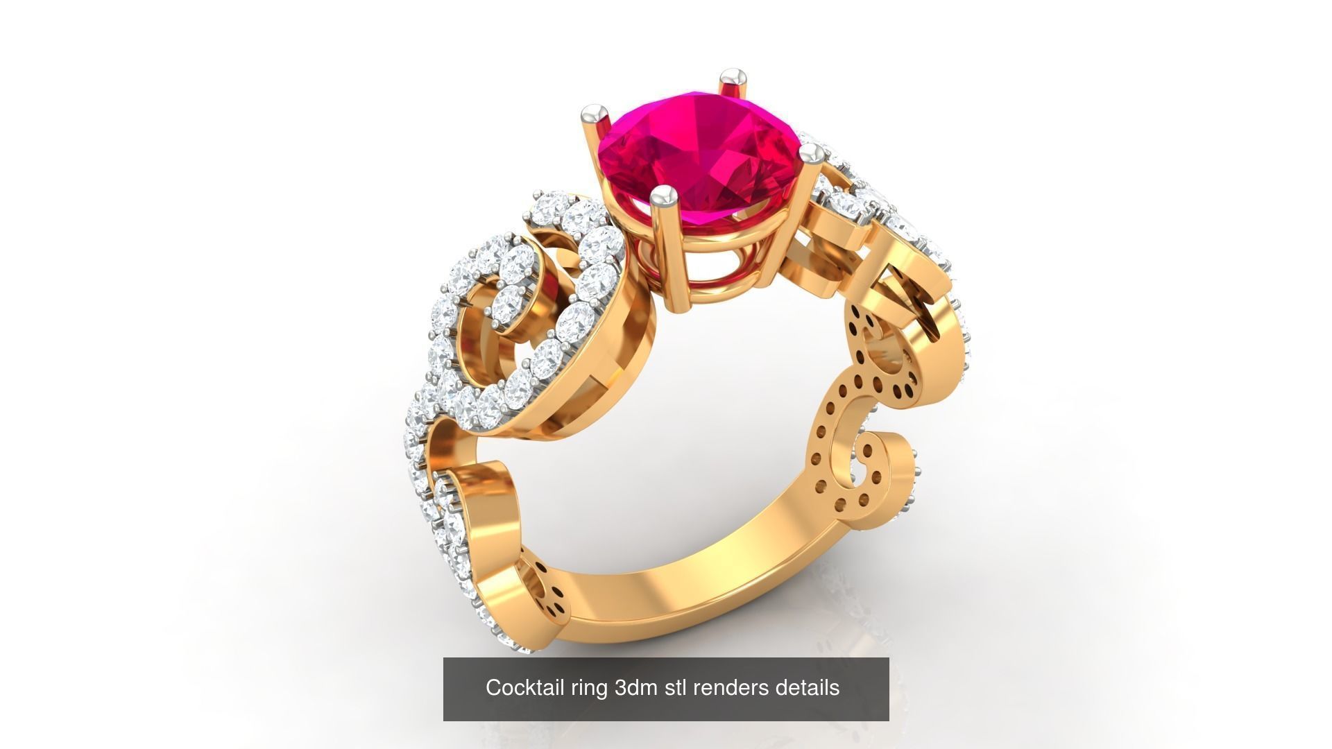 100 Cocktail Ring 3dm STL FBX OBJ Renders Detail Bulk Collection _28