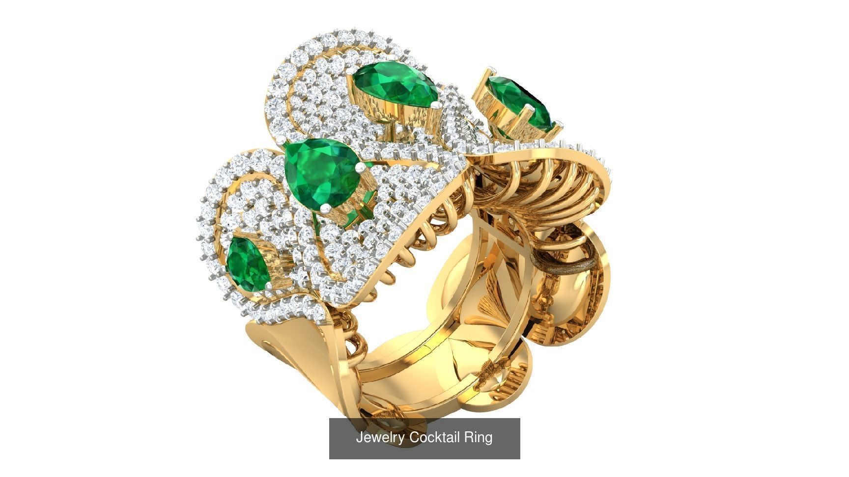 100 Cocktail Ring 3dm STL FBX OBJ Renders Detail Bulk Collection _92