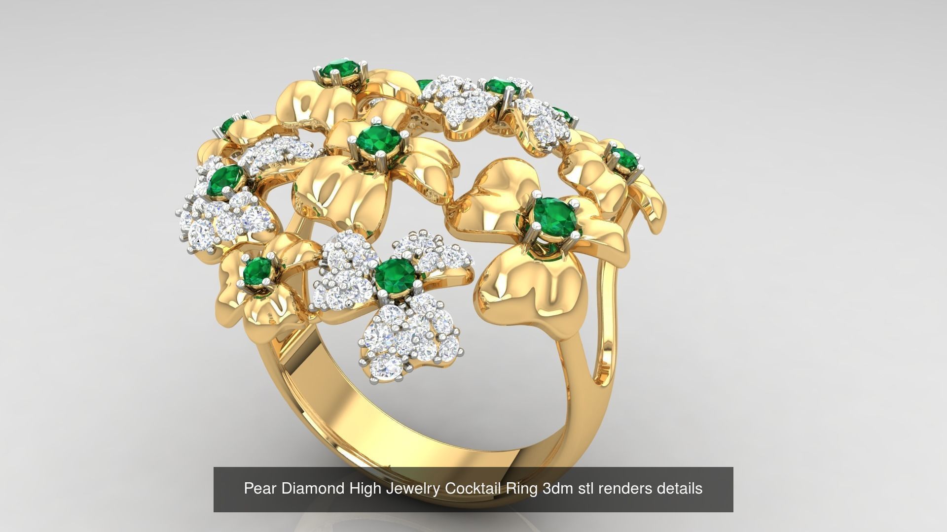 100 Cocktail Ring 3dm STL FBX OBJ Renders Detail Bulk Collection _100