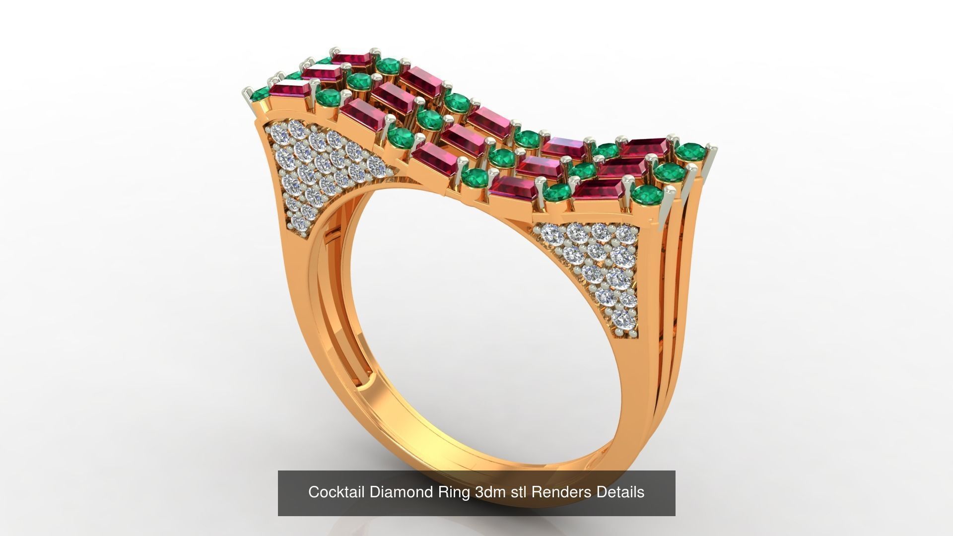 100 Cocktail Ring 3dm STL FBX OBJ Renders Detail Bulk Collection _55