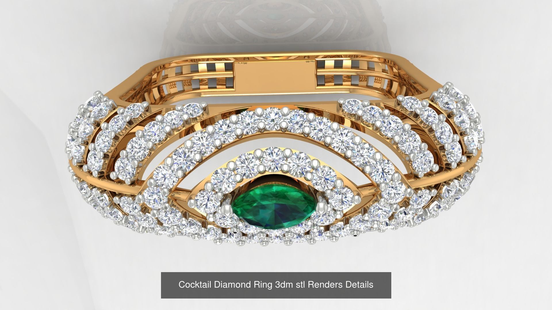 100 Cocktail Ring 3dm STL FBX OBJ Renders Detail Bulk Collection _58