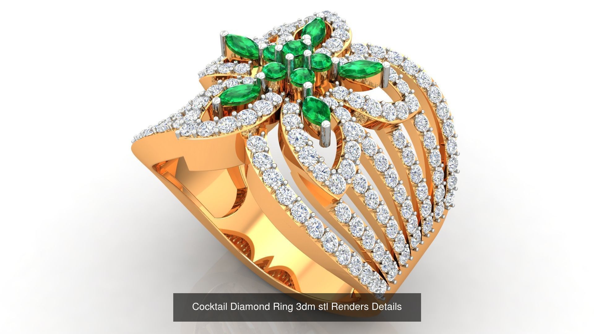 100 Cocktail Ring 3dm STL FBX OBJ Renders Detail Bulk Collection _66