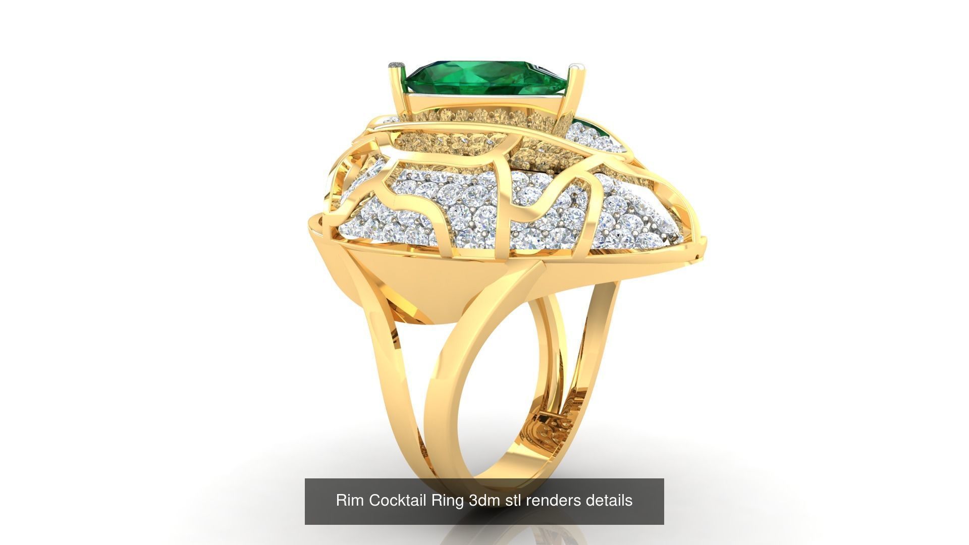 100 Cocktail Ring 3dm STL FBX OBJ Renders Detail Bulk Collection _104