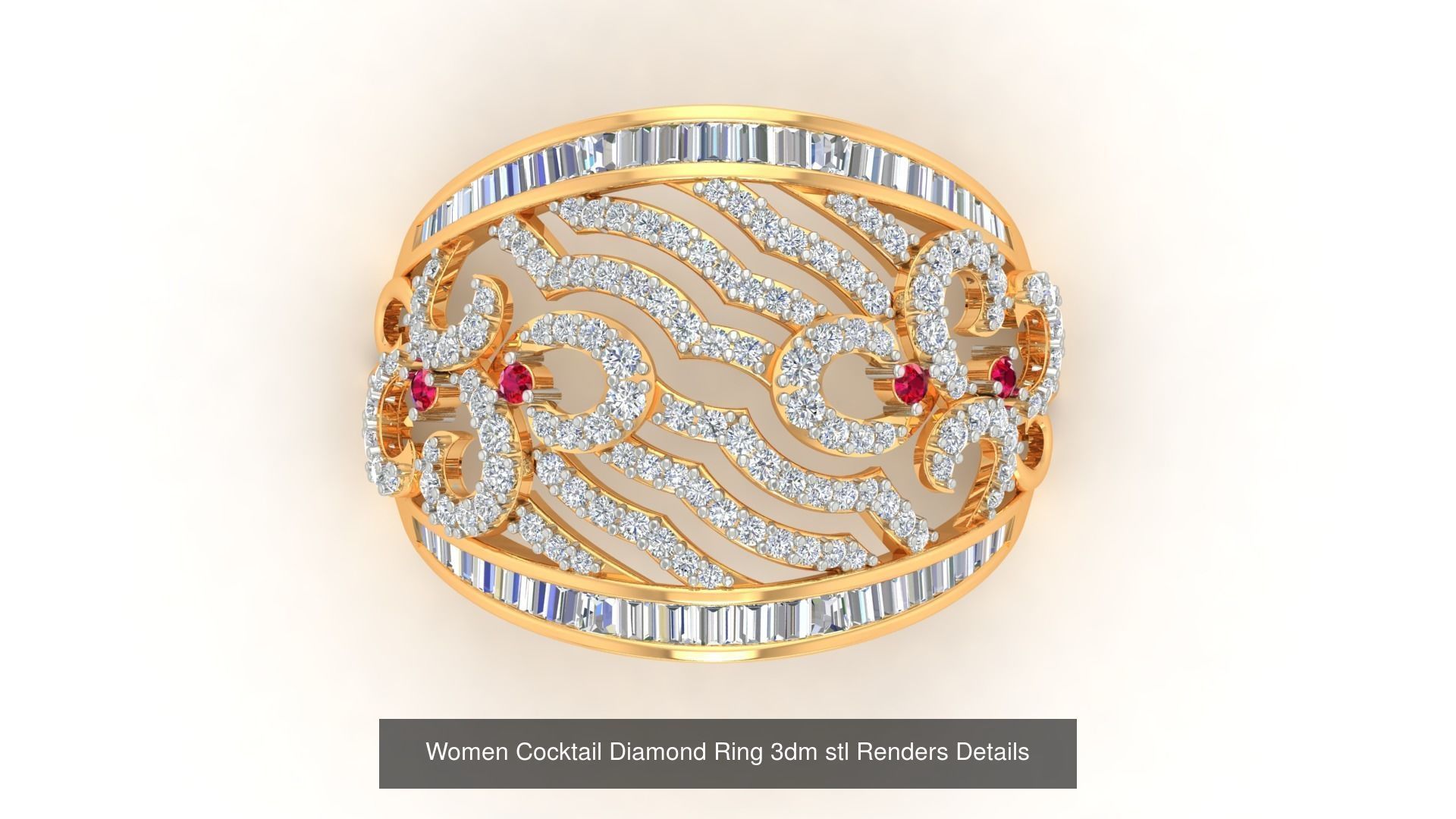 100 Cocktail Ring 3dm STL FBX OBJ Renders Detail Bulk Collection _43