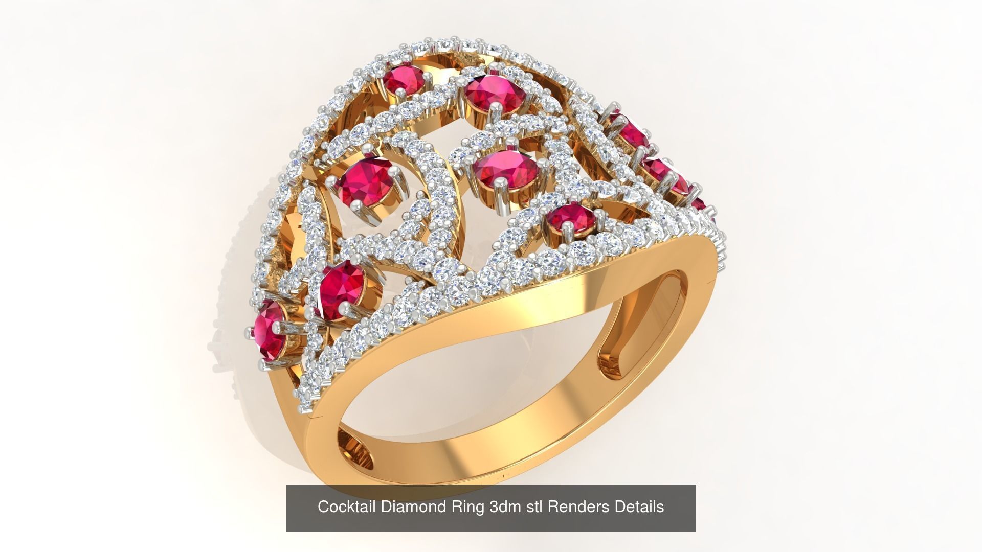 100 Cocktail Ring 3dm STL FBX OBJ Renders Detail Bulk Collection _47