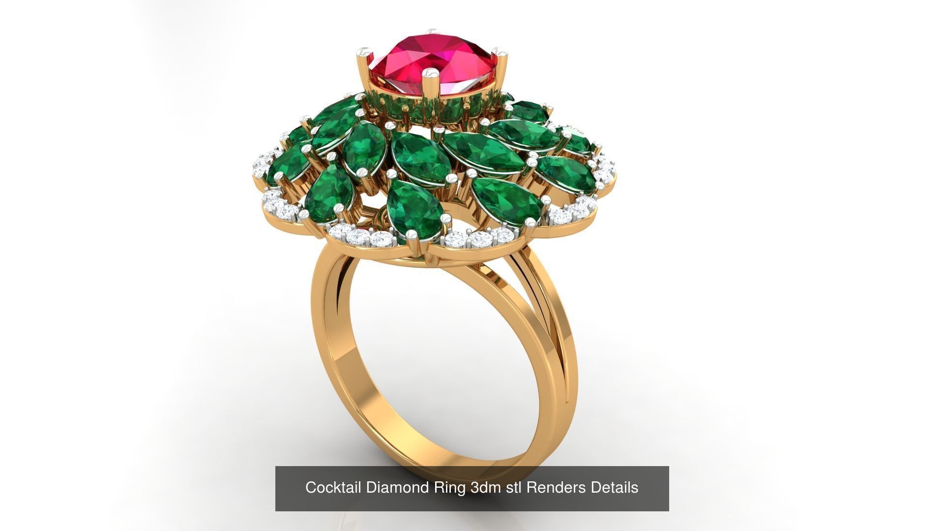 100 Cocktail Ring 3dm STL FBX OBJ Renders Detail Bulk Collection _77