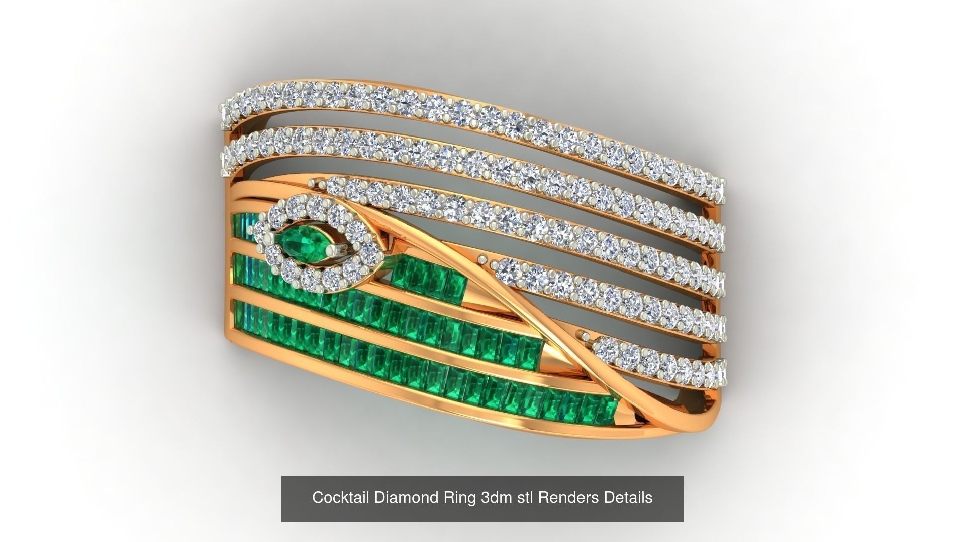 100 Cocktail Ring 3dm STL FBX OBJ Renders Detail Bulk Collection _53