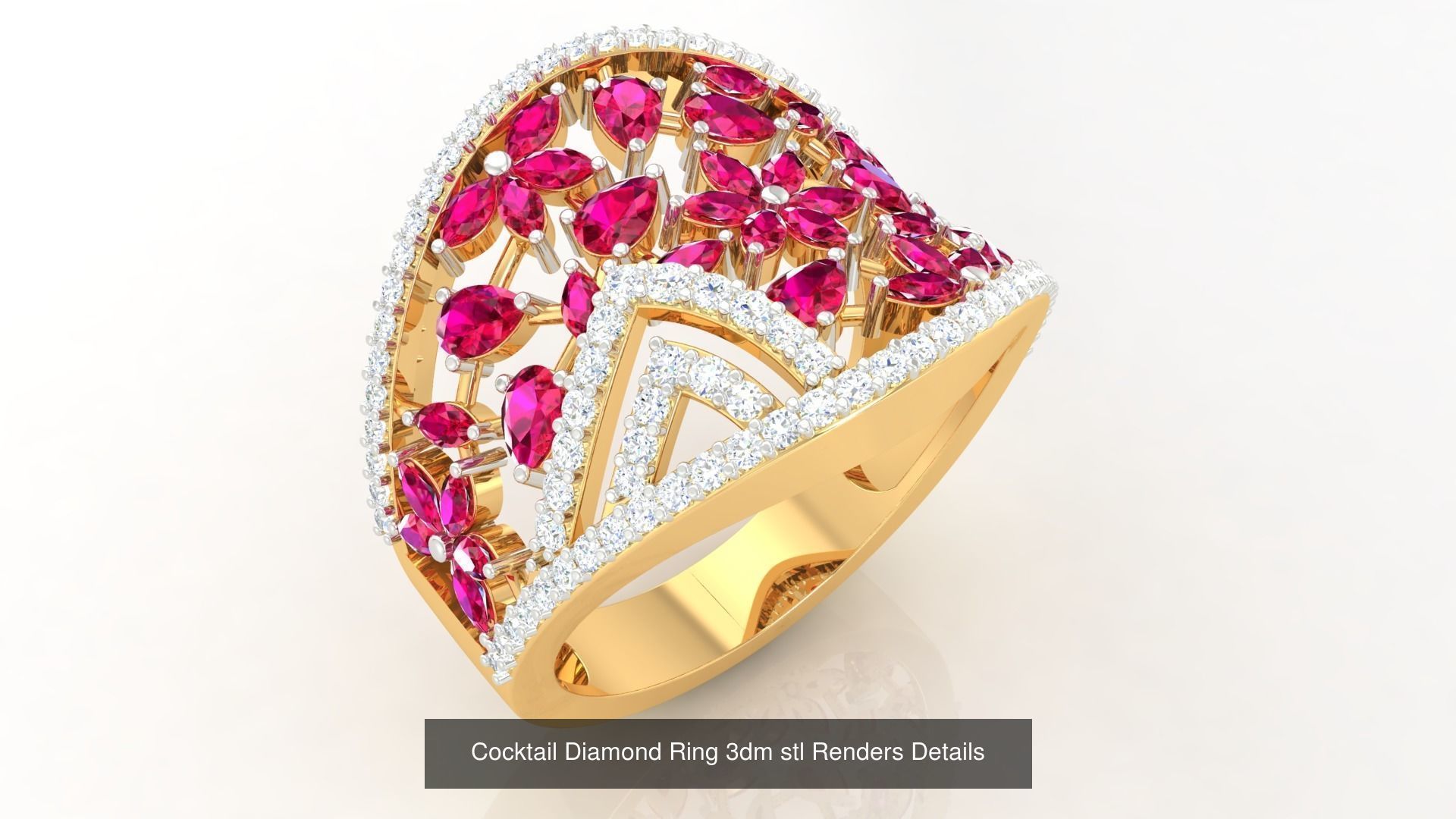 100 Cocktail Ring 3dm STL FBX OBJ Renders Detail Bulk Collection _51