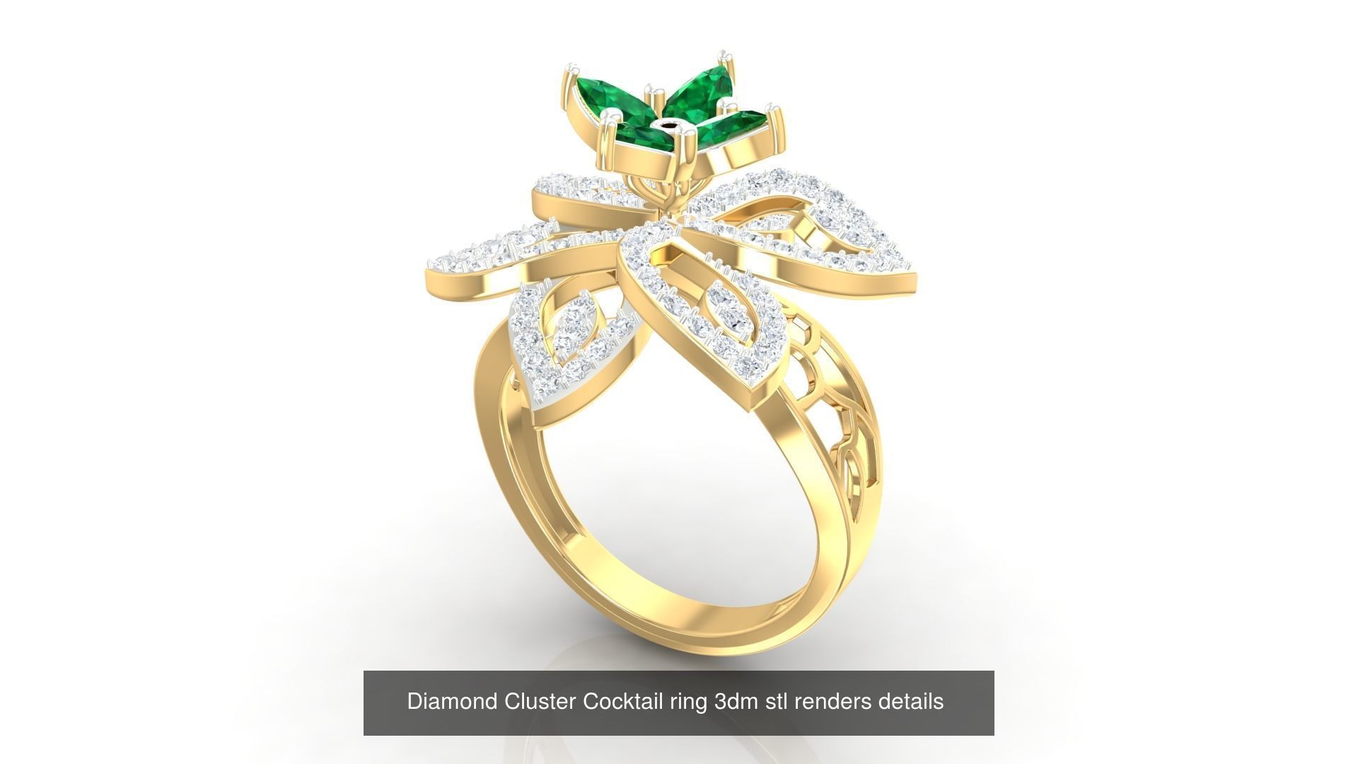 100 Cocktail Ring 3dm STL FBX OBJ Renders Detail Bulk Collection _99