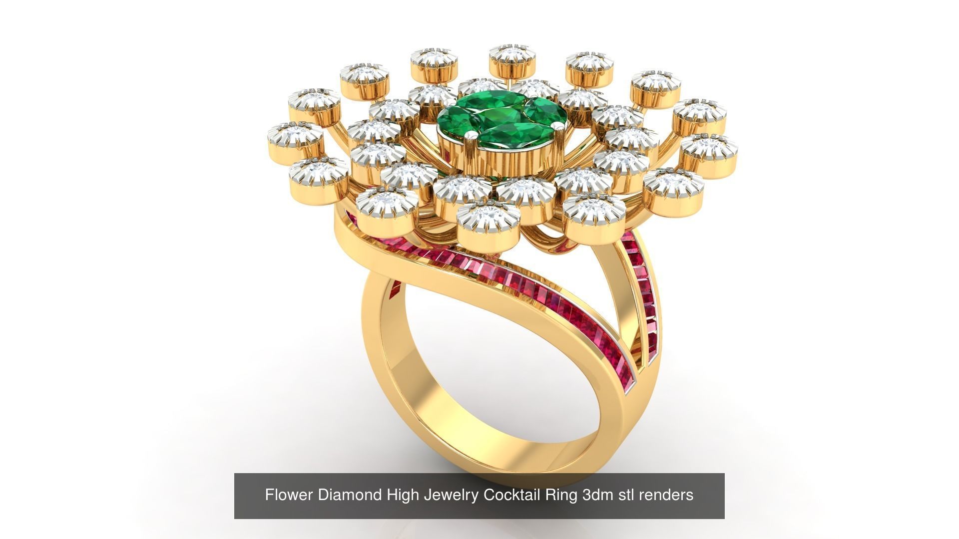 100 Cocktail Ring 3dm STL FBX OBJ Renders Detail Bulk Collection _89