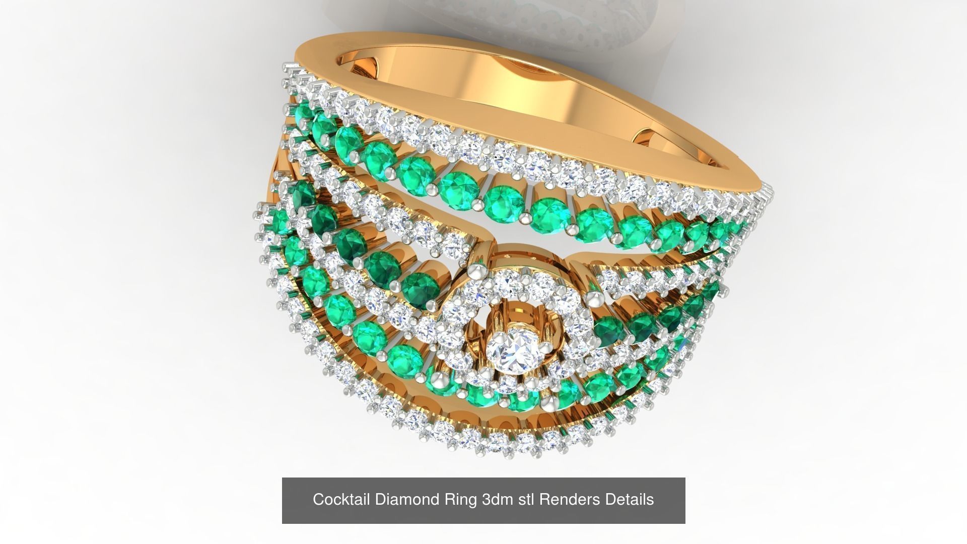 100 Cocktail Ring 3dm STL FBX OBJ Renders Detail Bulk Collection _60