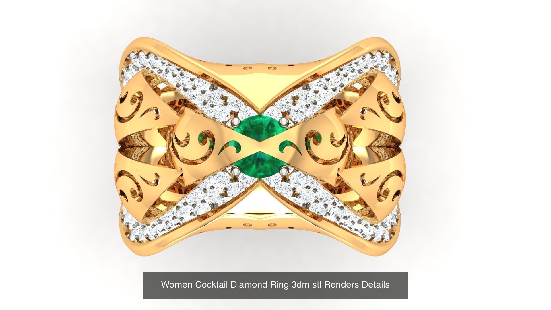 100 Cocktail Ring 3dm STL FBX OBJ Renders Detail Bulk Collection _13