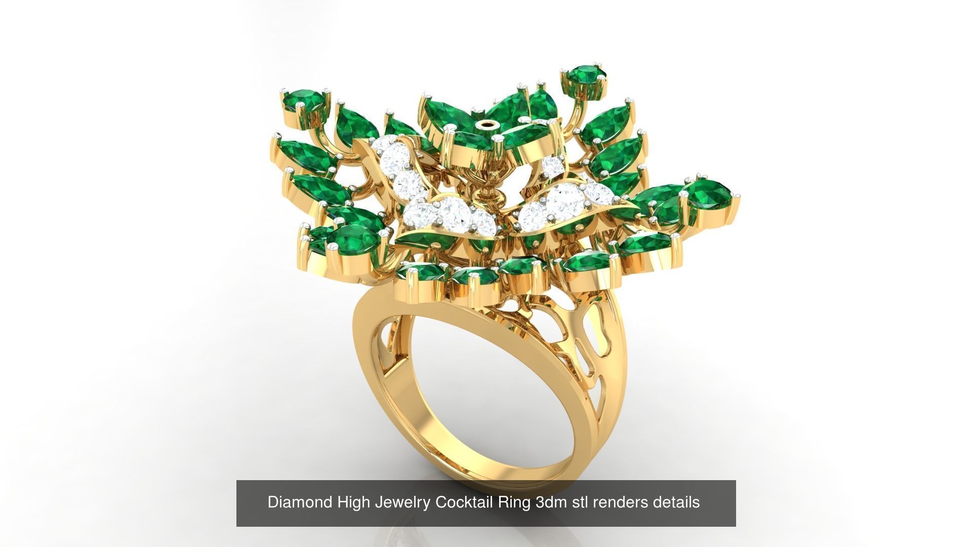 100 Cocktail Ring 3dm STL FBX OBJ Renders Detail Bulk Collection _93