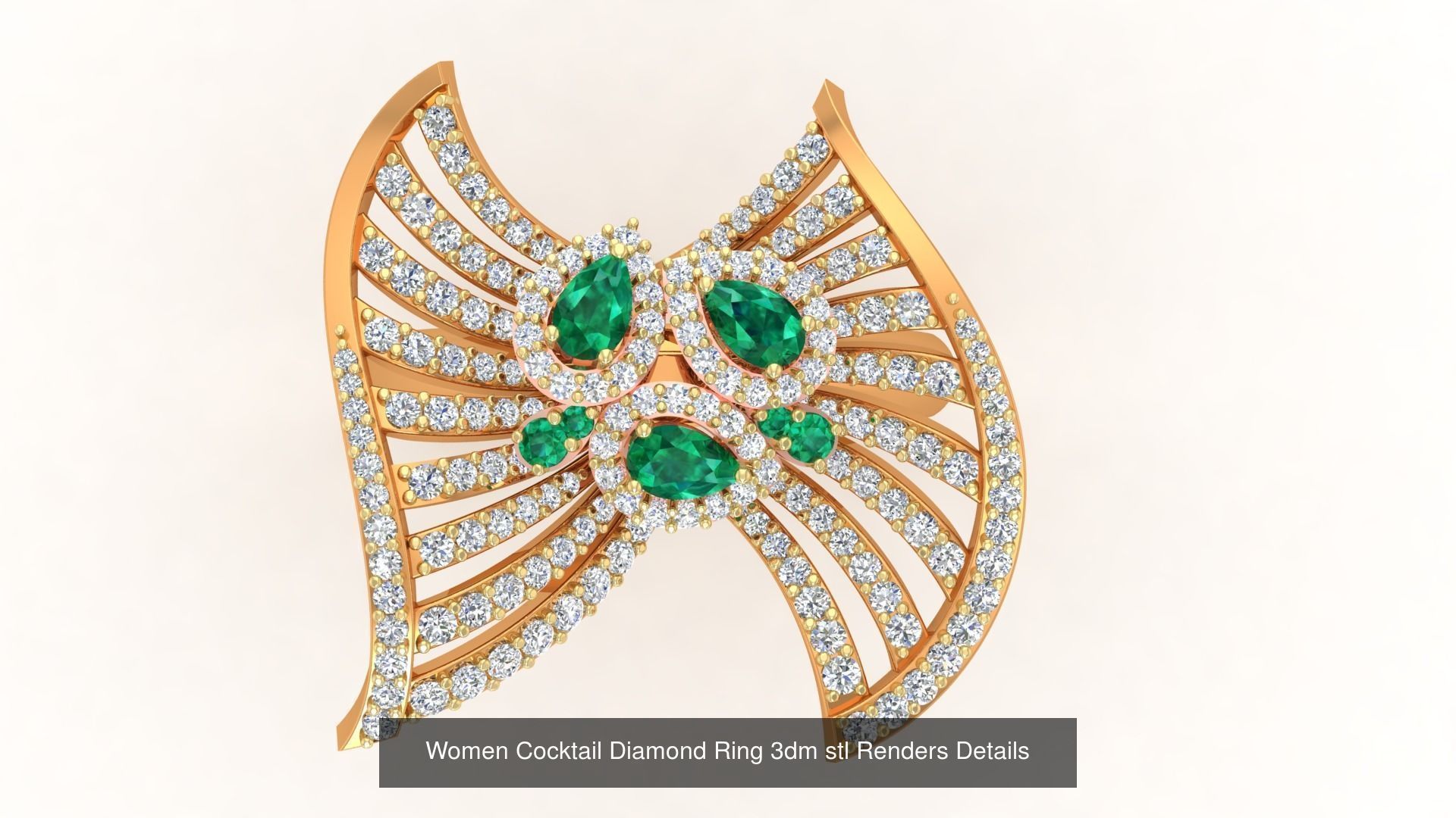 100 Cocktail Ring 3dm STL FBX OBJ Renders Detail Bulk Collection _44