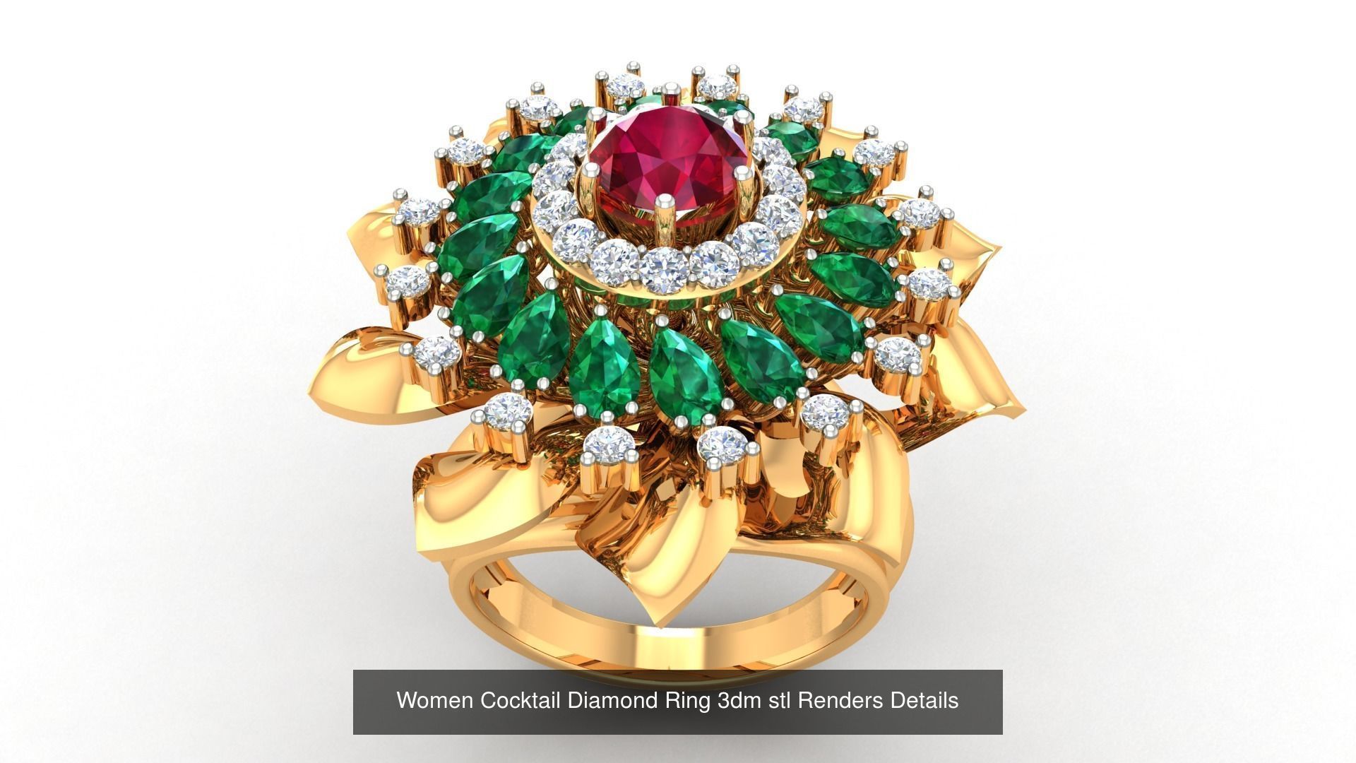 100 Cocktail Ring 3dm STL FBX OBJ Renders Detail Bulk Collection _9