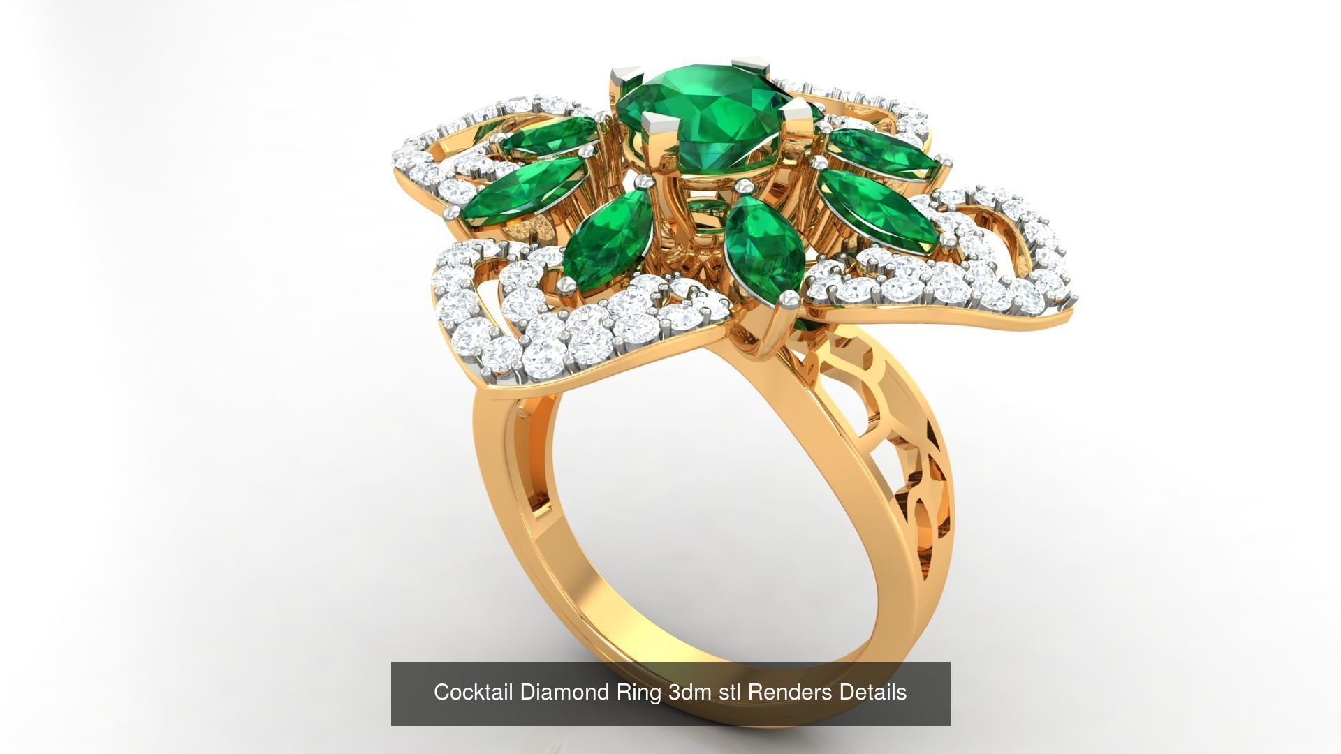 100 Cocktail Ring 3dm STL FBX OBJ Renders Detail Bulk Collection _75