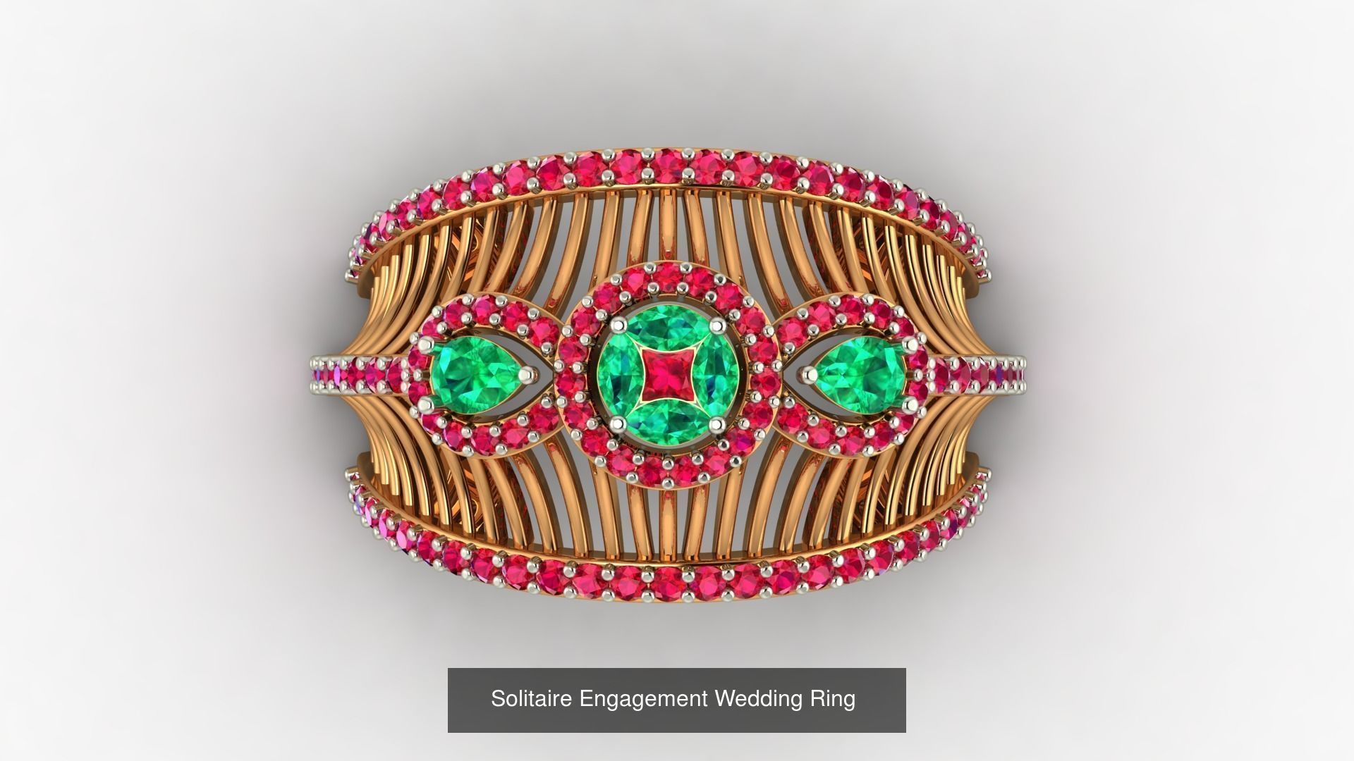 100 Cocktail Ring 3dm STL FBX OBJ Renders Detail Bulk Collection _40