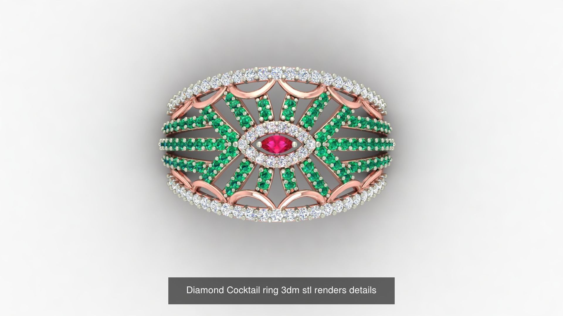 100 Cocktail Ring 3dm STL FBX OBJ Renders Detail Bulk Collection _41