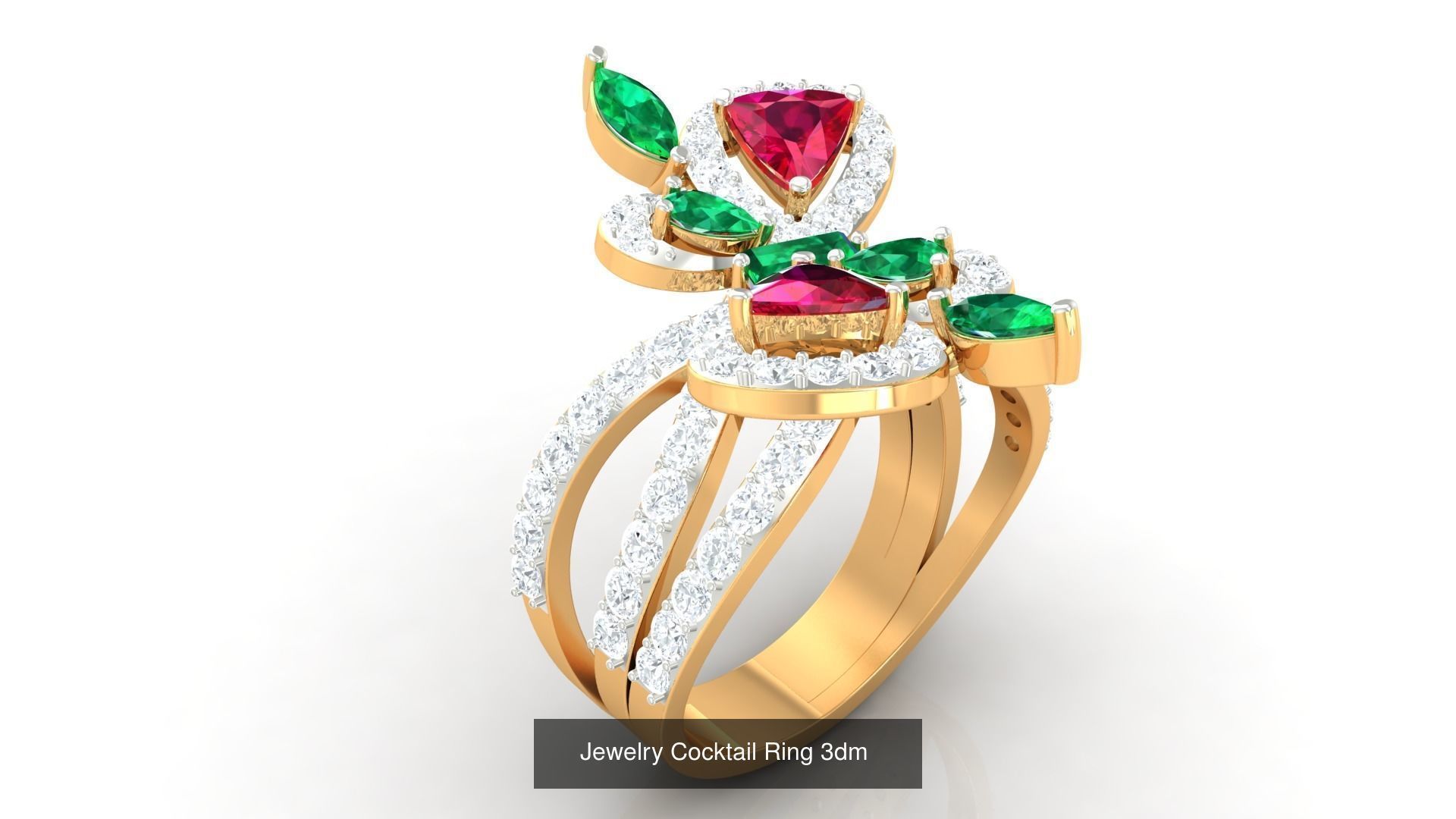 100 Cocktail Ring 3dm STL FBX OBJ Renders Detail Bulk Collection _73