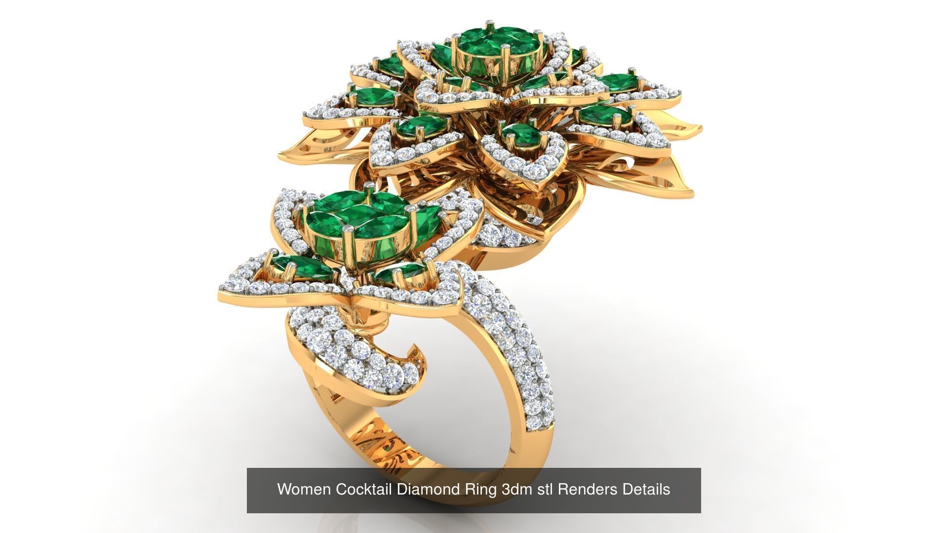 100 Cocktail Ring 3dm STL FBX OBJ Renders Detail Bulk Collection _8