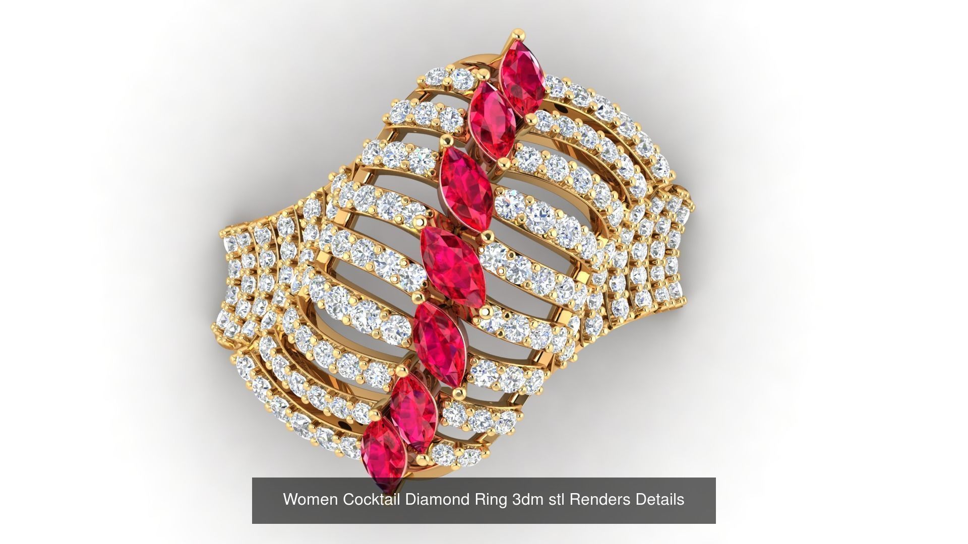100 Cocktail Ring 3dm STL FBX OBJ Renders Detail Bulk Collection _45