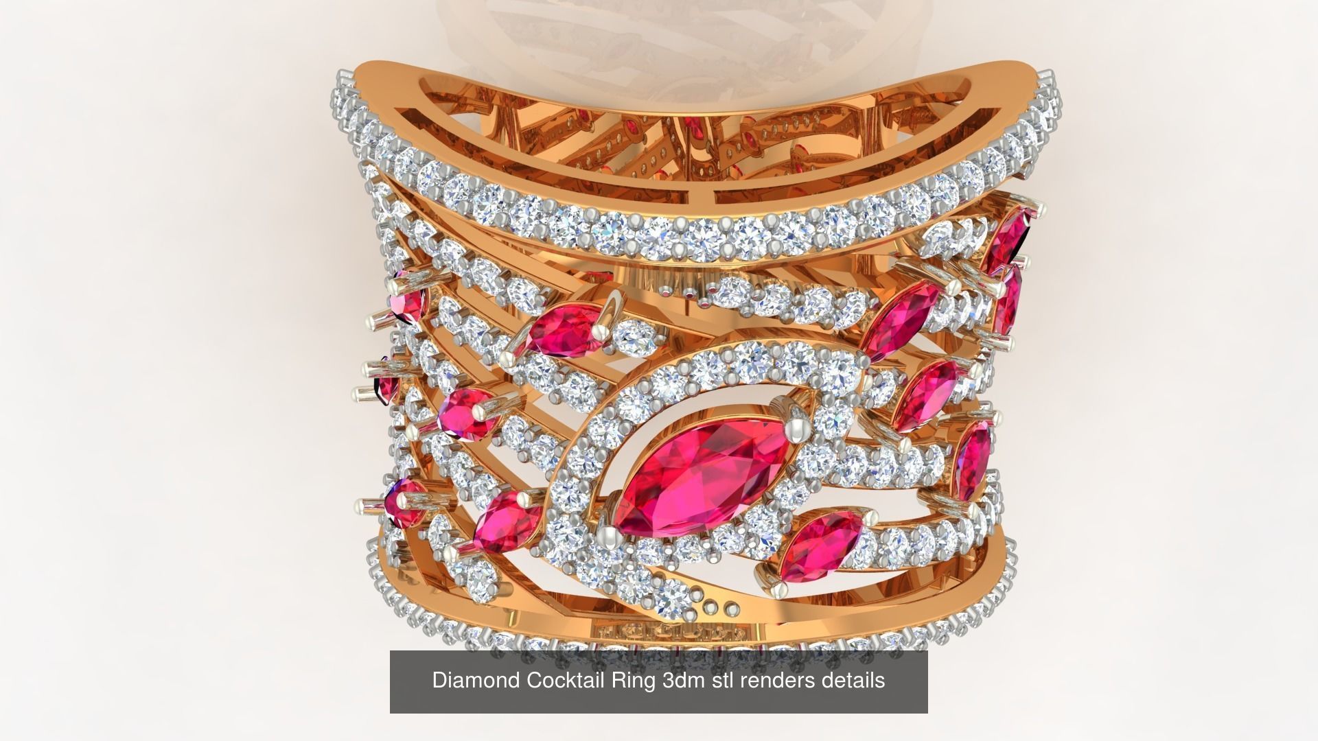 100 Cocktail Ring 3dm STL FBX OBJ Renders Detail Bulk Collection _23