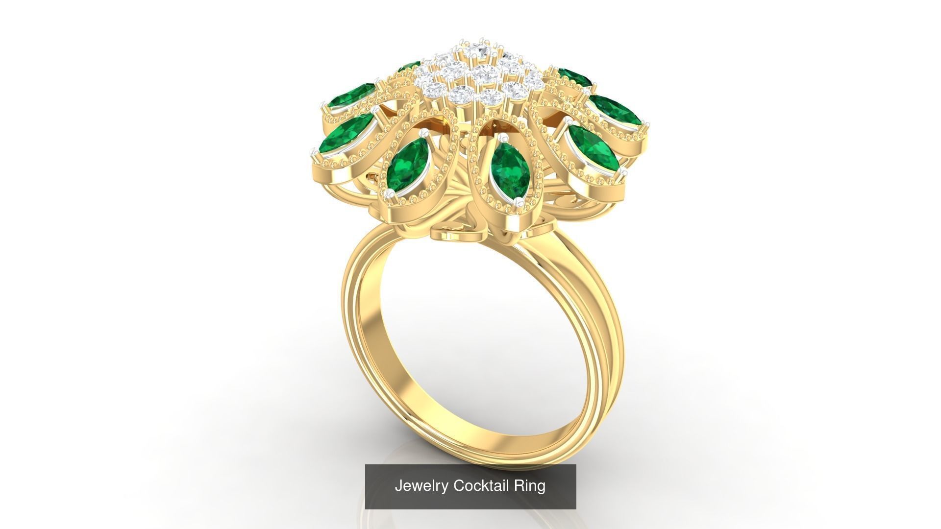 100 Cocktail Ring 3dm STL FBX OBJ Renders Detail Bulk Collection _98