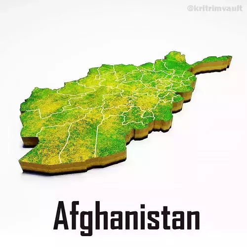Afghanistan country map 3d model 