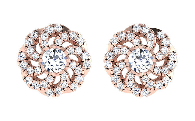 Solitaire pendant earrings 3D print model