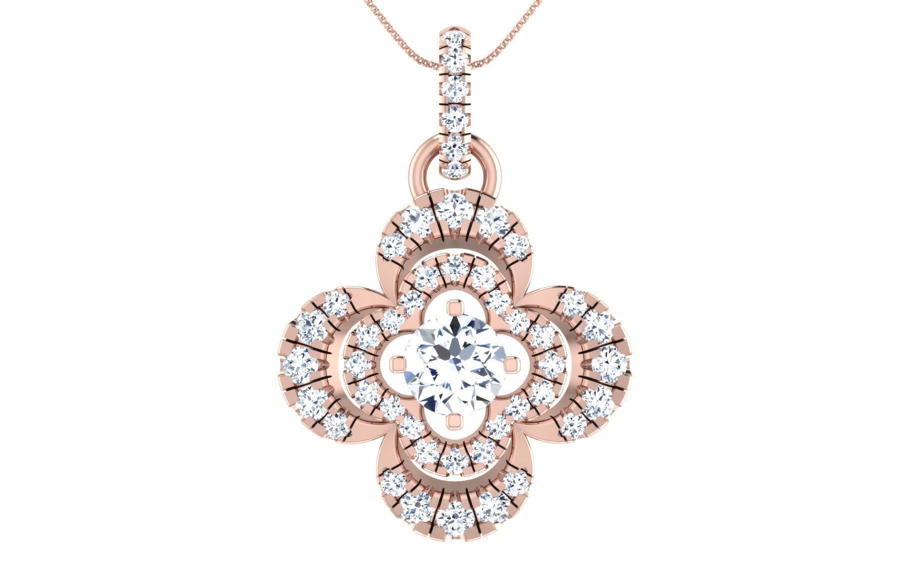 Solitaire pendant earrings 3D print model_17