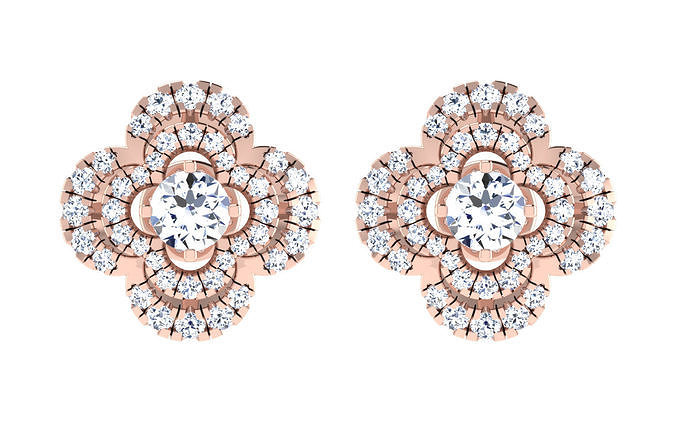 Solitaire pendant earrings 3D print model