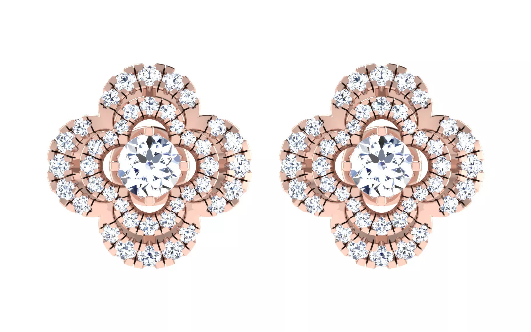 Solitaire pendant earrings 3D print model_0