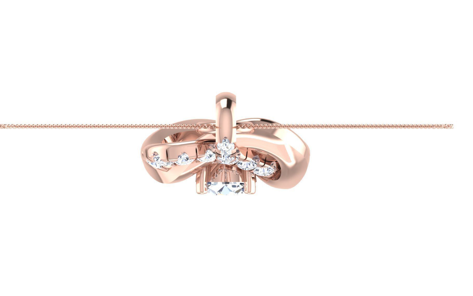 Solitaire pendant earrings 3D print model_19