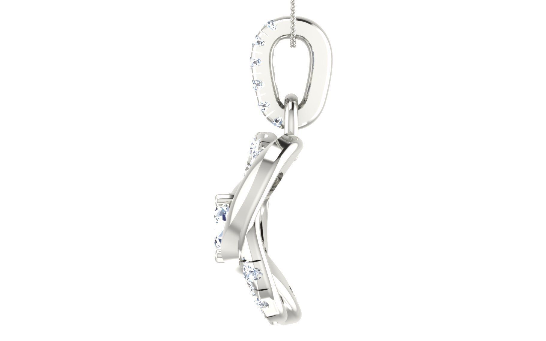 Solitaire pendant earrings 3D print model_22