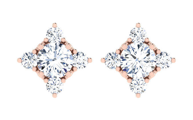 Solitaire pendant earrings 3D print model