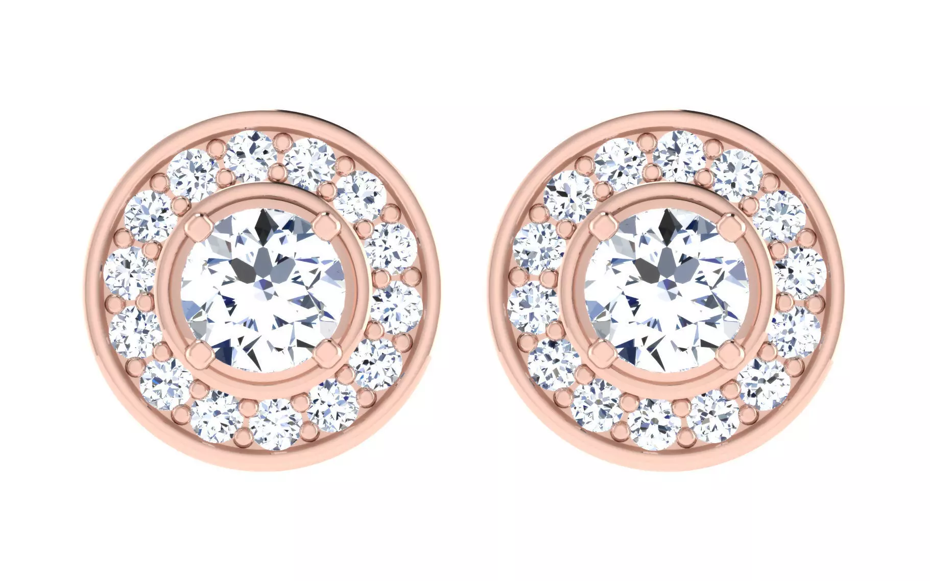 Solitaire pendant earrings 3D print model_0