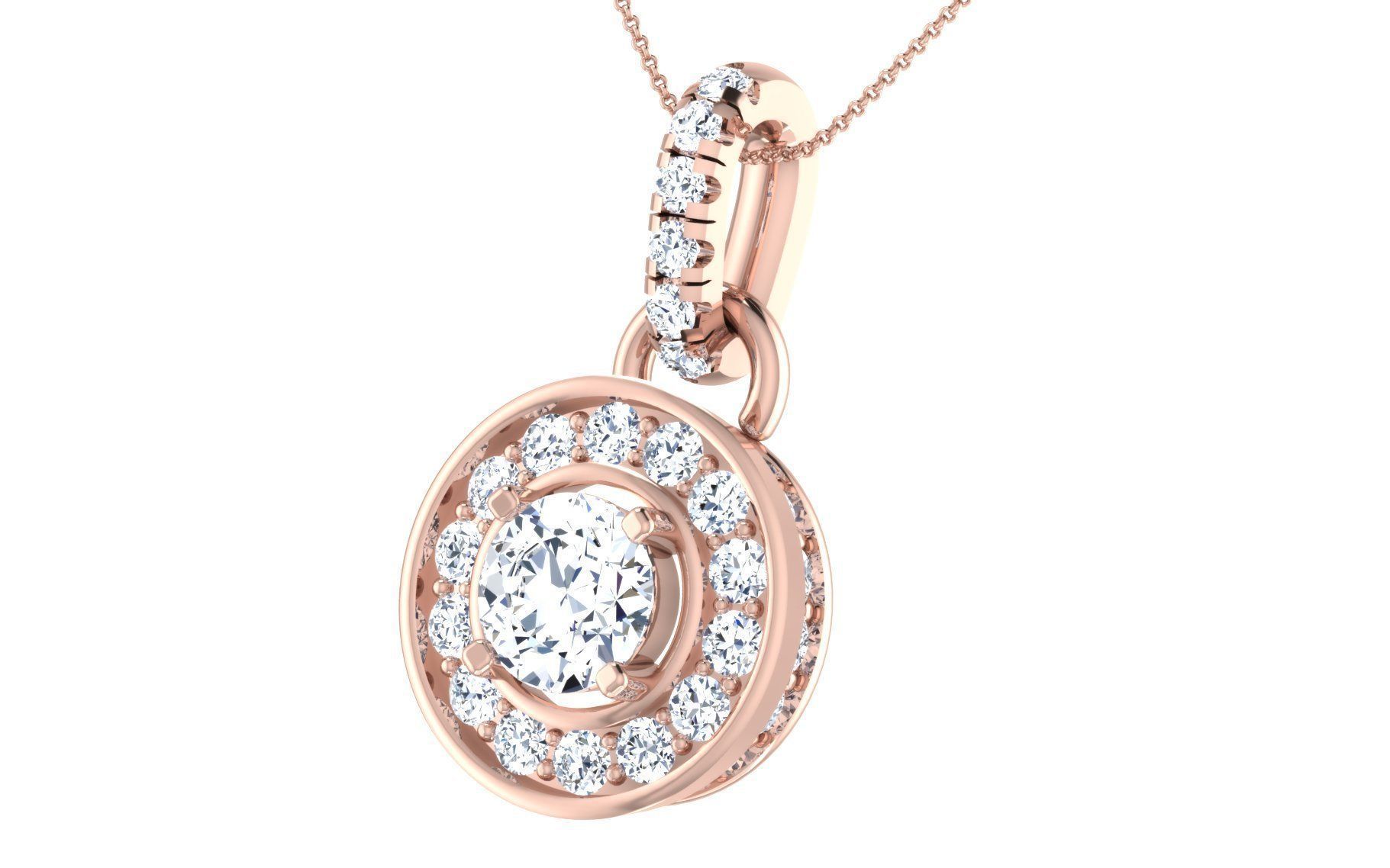 Solitaire pendant earrings 3D print model_16