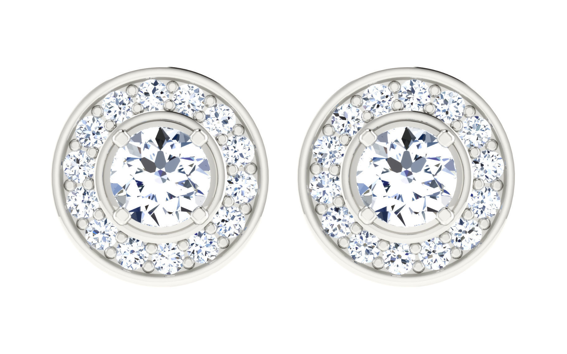 Solitaire pendant earrings 3D print model_9