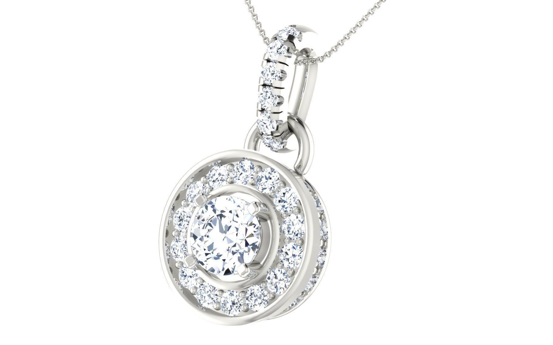 Solitaire pendant earrings 3D print model_20